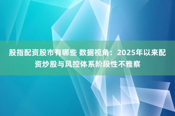 股指配资股市有哪些 数据视角：2025年以来配资炒股与风控体系阶段性不雅察